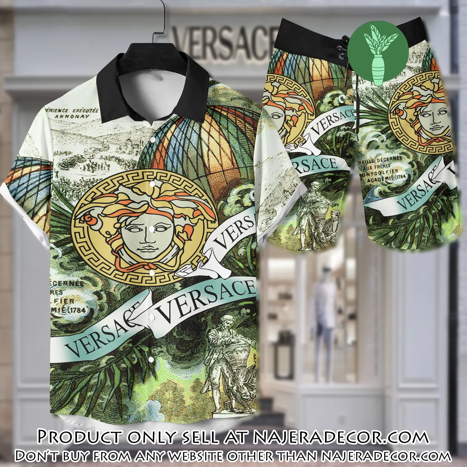 Versace luxury hawaiian shirt & short set lhs1216 njr2208948